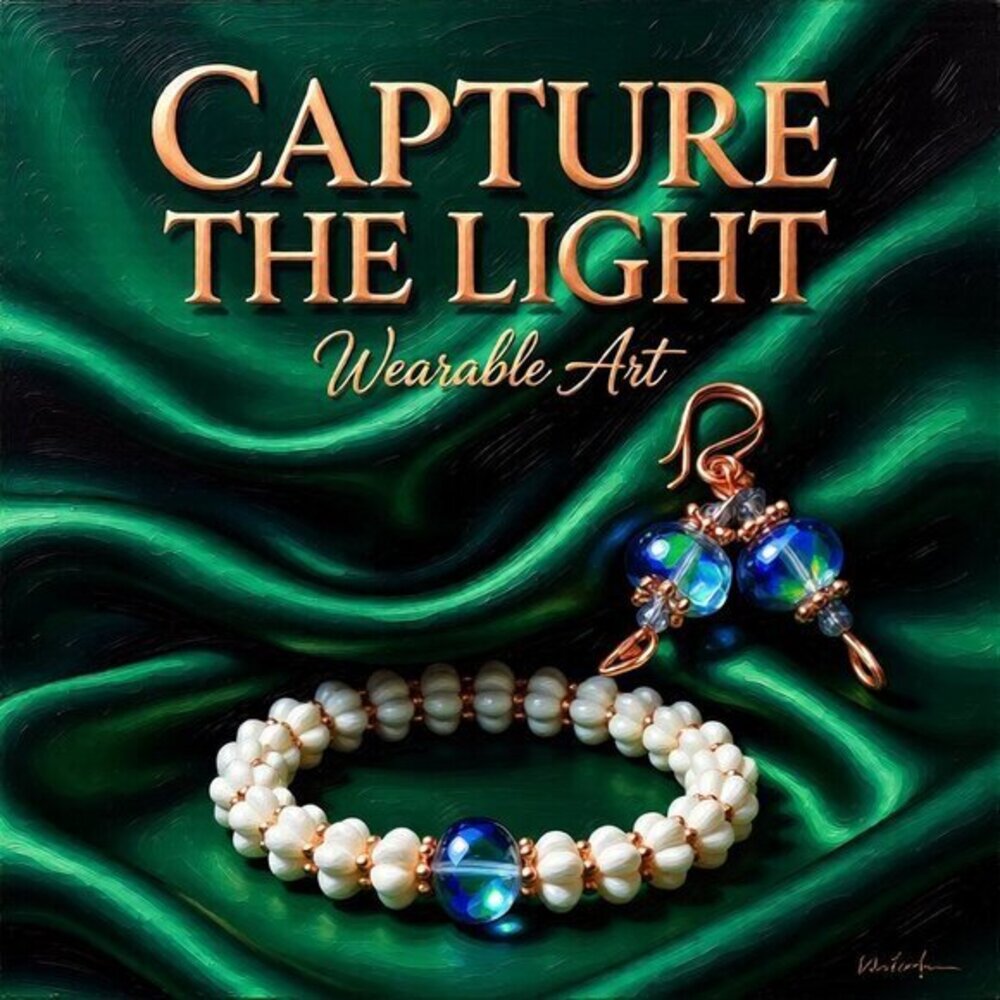 Gorgeous Bracelet & Flashy Earring Set! Shimmering Aurora Borealis Beads +Copper